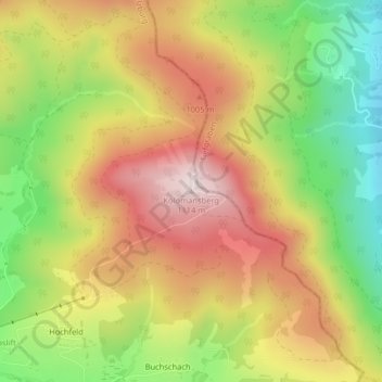 Kolomansberg topographic map, elevation, terrain