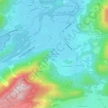 Hamprechtsau topographic map, elevation, terrain