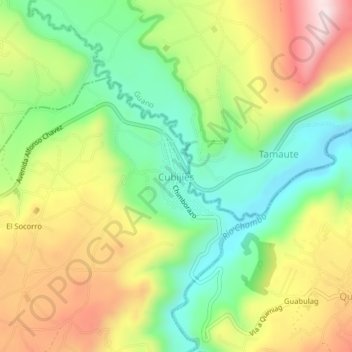 Cubijíes topographic map, elevation, terrain
