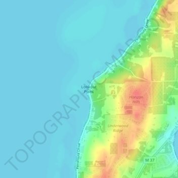 Lookout Point topographic map, elevation, terrain