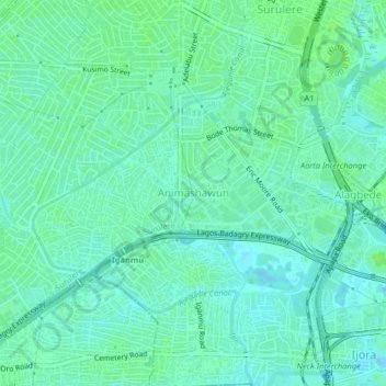 Animashawun topographic map, elevation, terrain