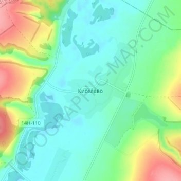 Киселёво topographic map, elevation, terrain