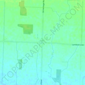 Rutherford topographic map, elevation, terrain