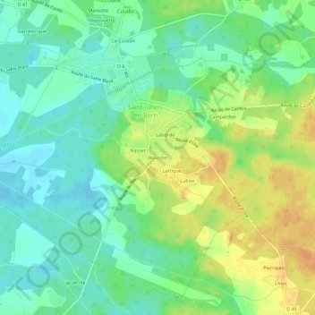 Bourron topographic map, elevation, terrain