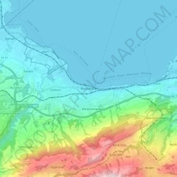 Rorschach topographic map, elevation, terrain