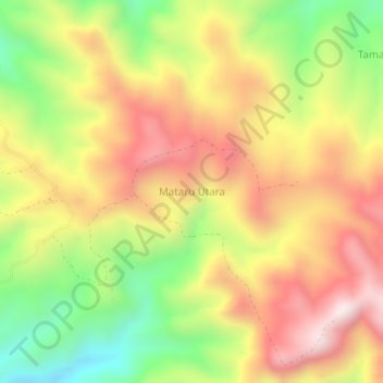 Mataru Utara topographic map, elevation, terrain
