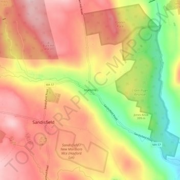 Montville topographic map, elevation, terrain
