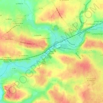 Les Petits Ifs topographic map, elevation, terrain