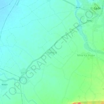 Bhadraj topographic map, elevation, terrain