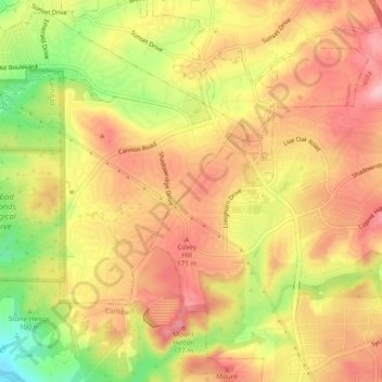 Ocean Hills topographic map, elevation, terrain