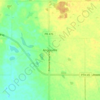 Angusville topographic map, elevation, terrain