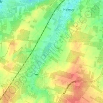 Nijssem topographic map, elevation, terrain