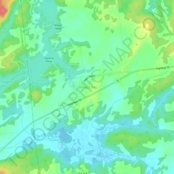 Seeley's Bay topographic map, elevation, terrain