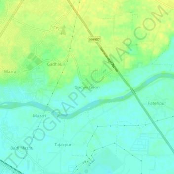 Dadwa Gaon topographic map, elevation, terrain