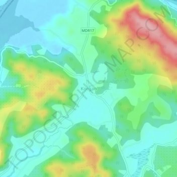 Korgao topographic map, elevation, terrain