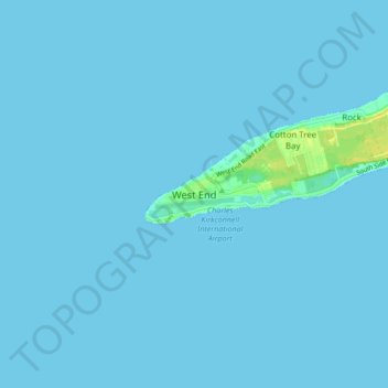 West End topographic map, elevation, terrain