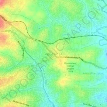 Apataganga topographic map, elevation, terrain