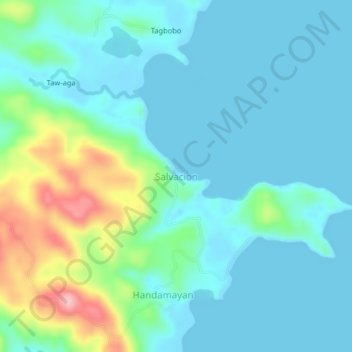 Salvacion topographic map, elevation, terrain