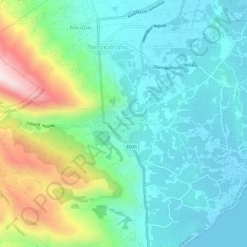 Lithakia topographic map, elevation, terrain