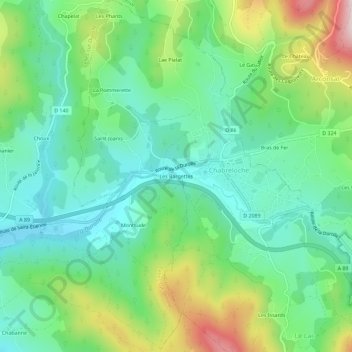 Les Bargettes topographic map, elevation, terrain