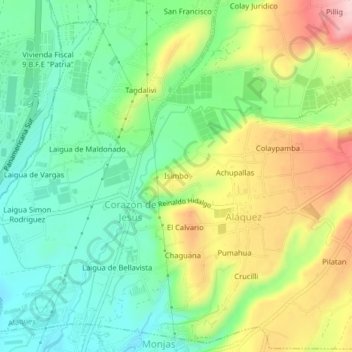 Isimbo topographic map, elevation, terrain