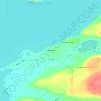 Greenwyck topographic map, elevation, terrain