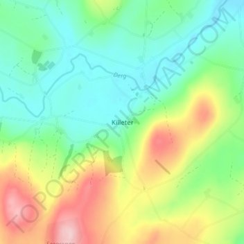Killeter topographic map, elevation, terrain