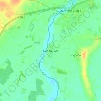 Low Catton topographic map, elevation, terrain