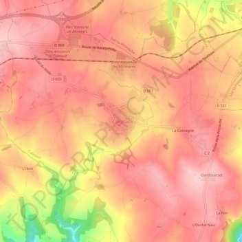 Ceignac topographic map, elevation, terrain