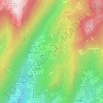 Planfay-le-Haut topographic map, elevation, terrain