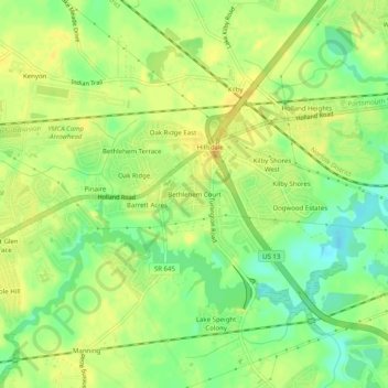 Bethlehem Court topographic map, elevation, terrain