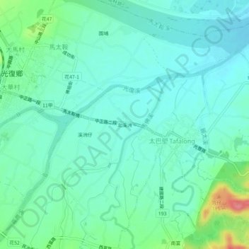 Beixizhou topographic map, elevation, terrain