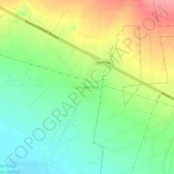 Los Benitos topographic map, elevation, terrain