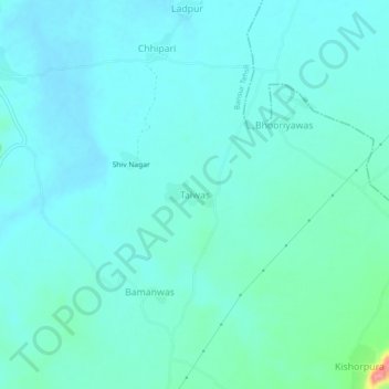 Talwas topographic map, elevation, terrain