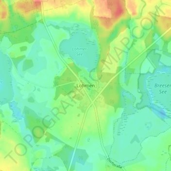 Lohmen topographic map, elevation, terrain
