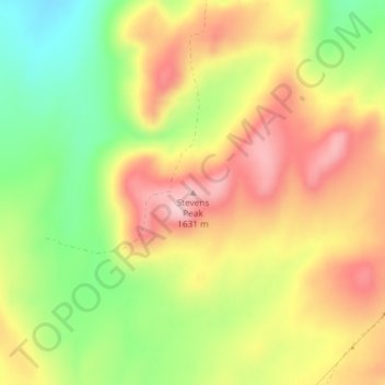 Stevens Peak topographic map, elevation, terrain