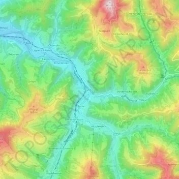 Steg topographic map, elevation, terrain