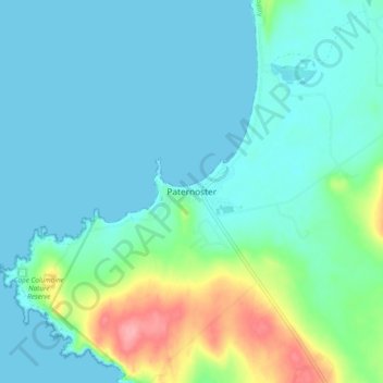 Paternoster topographic map, elevation, terrain