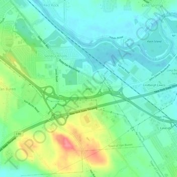 Stiles topographic map, elevation, terrain