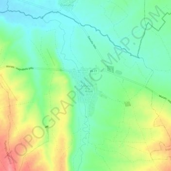 Arzulu topographic map, elevation, terrain
