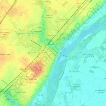 Le Bourg topographic map, elevation, terrain