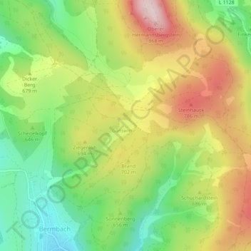 Oberes Arntal topographic map, elevation, terrain