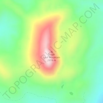 Sugar Loaf Mountain topographic map, elevation, terrain