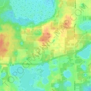 Whiteville topographic map, elevation, terrain