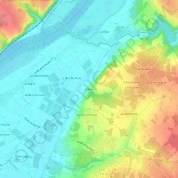 L'Épine topographic map, elevation, terrain