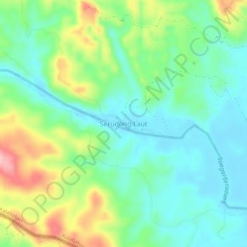 Serudong Laut topographic map, elevation, terrain