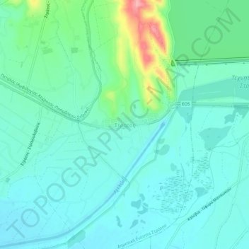 Stratos topographic map, elevation, terrain