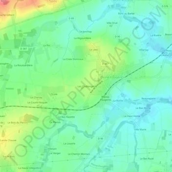 Les Challonges topographic map, elevation, terrain