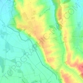 Spöck topographic map, elevation, terrain