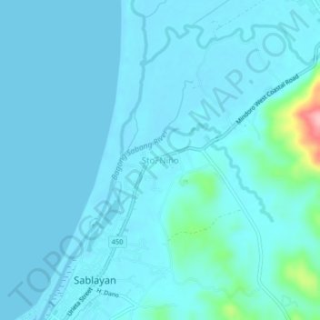 Sto. Niño topographic map, elevation, terrain